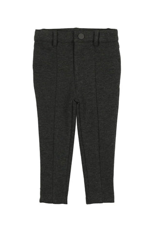 Lil Legs Heather Grey Knit Pants With Seam