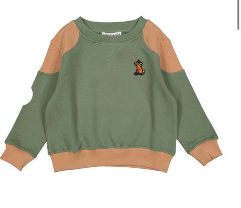 Emile et Ida Bicolor Green & Brown Sweatshirt