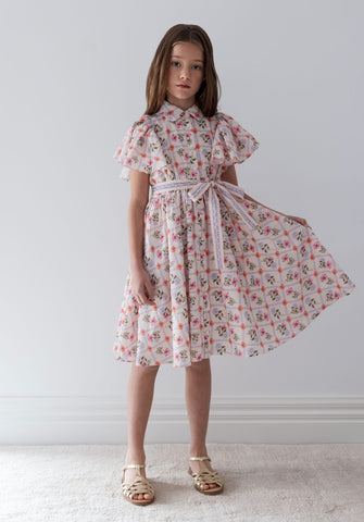 Steph Flower Grid Shirt Dress