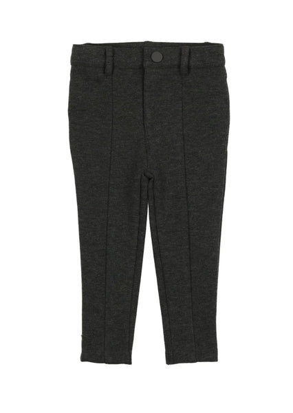 Lil Legs Husky Heather Grey Knit Pants With Seam