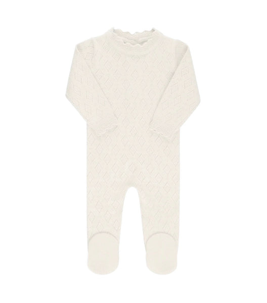 Ely's & Co Ivory Pointelle Knit Footie