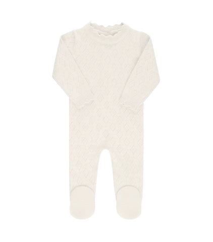 Ely's & Co Ivory Pointelle Knit Footie