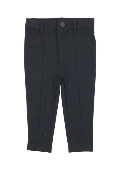 Lil Legs Navy Knit Pants With Seam