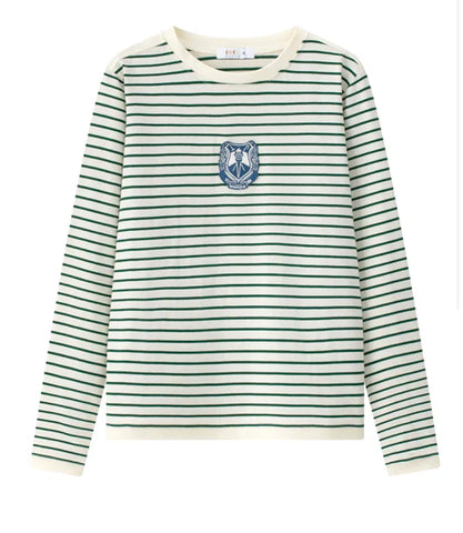 Coco Blanc Green Striped Tee
