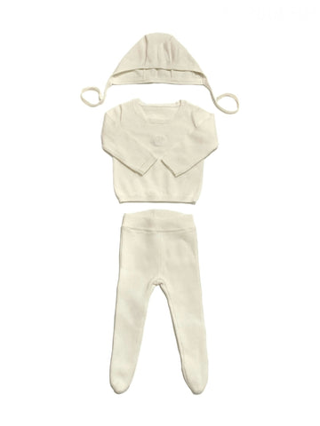 Kipp Baby White Classic Knit 3 Piece Set
