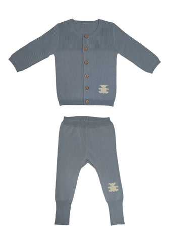 Kipp Baby Blue Teddy Knit Set