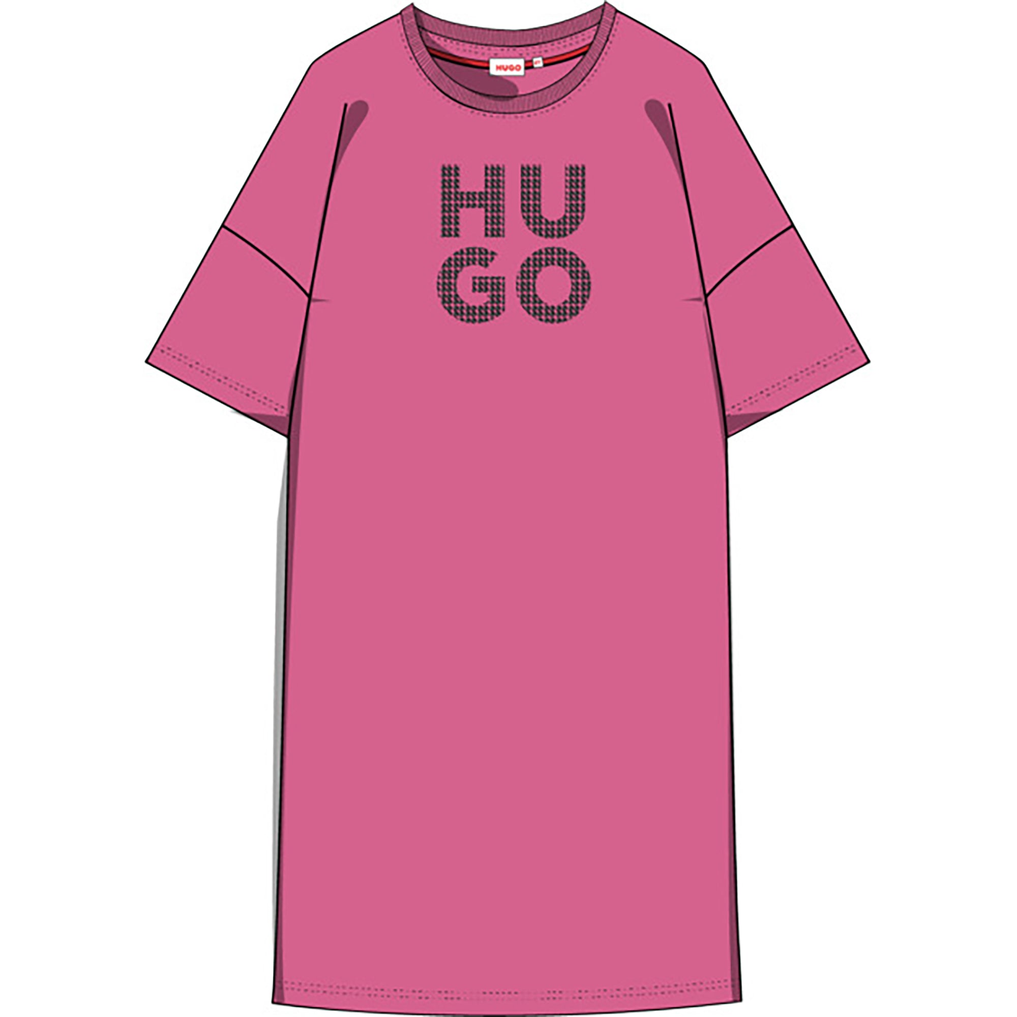 pink hugo boss dress HUGO BOSS Hot Pink Shirt Cotton Dress size 8 M NWT BARBIE