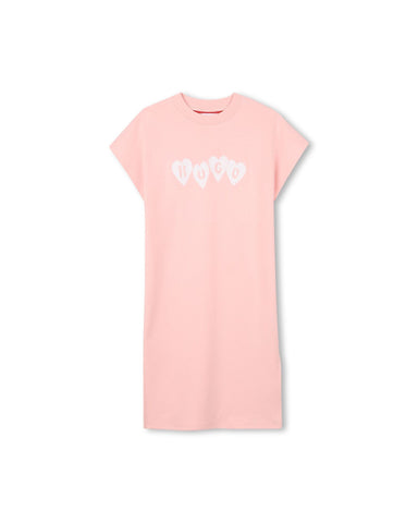 Hugo Pink Logo Heart T-Shirt Dress