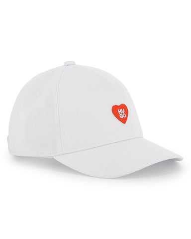 Hugo White Logo Heart Cap