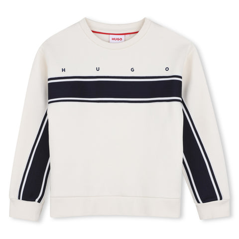Hugo Lily Spaced Logo Stripe Sweatshirt