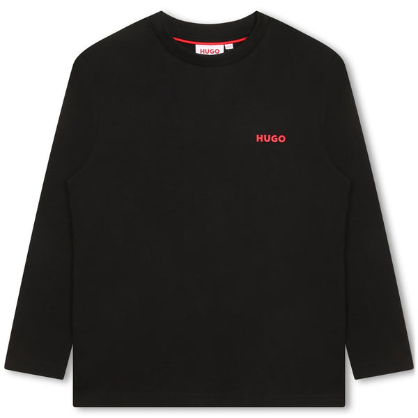 Hugo Black & Red Small Logo Tee