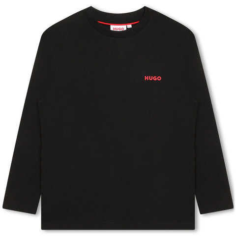 Hugo Black & Red Small Logo Tee