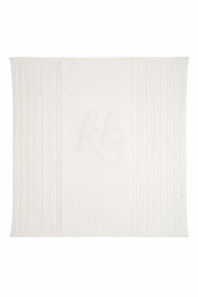 Kipp Baby White KB Pointelle Knit Blanket