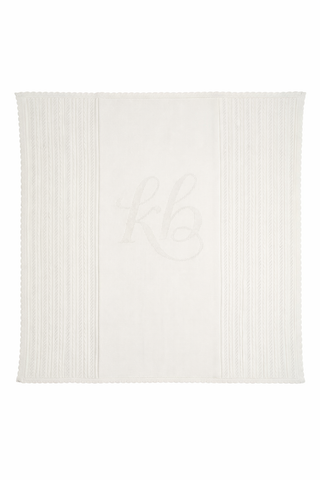 Kipp Baby White KB Pointelle Knit Blanket