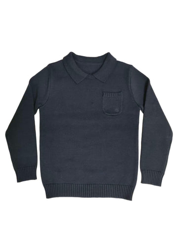 Kipp Navy Franck Collar Sweater