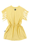 Loud Apparel Mare Yellow/Spectra Printed Fringe T-shirt Dress