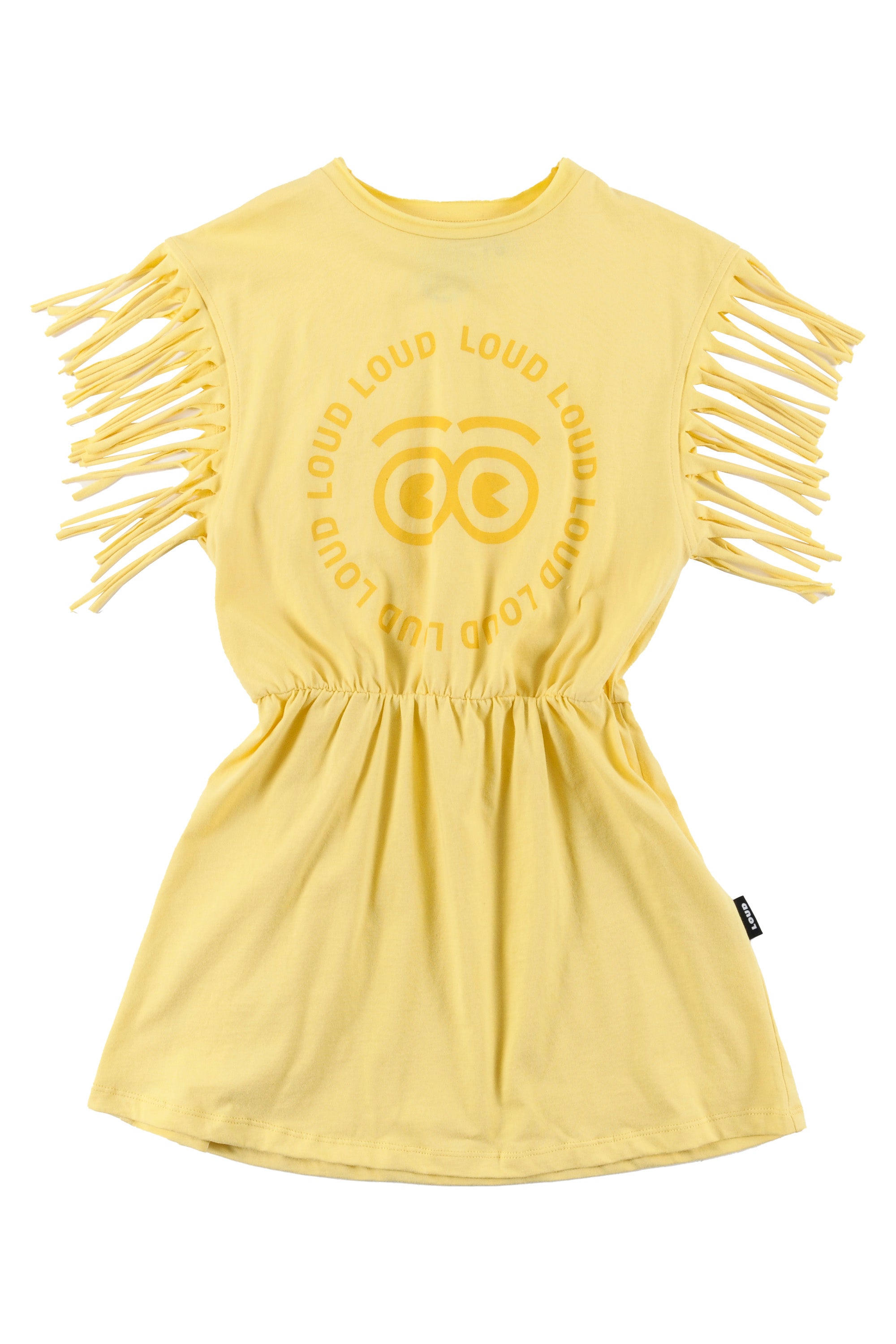 Loud Apparel Mare Yellow/Spectra Printed Fringe T-shirt Dress Panda and Cub Loud Apparel Mare Yellow/Spectra Printed Fringe T-shirt Dress Panda and Cub
