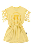 Loud Apparel Mare Yellow/Spectra Printed Fringe T-shirt Dress