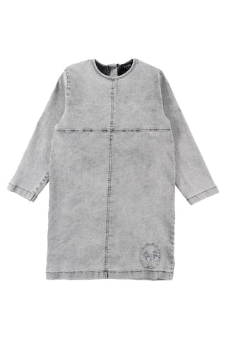 Loud Apparel Light Grey Washed Enjoy A-line Dress