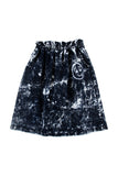 Loud Apparel Blue Stained Follies Midi Skirt