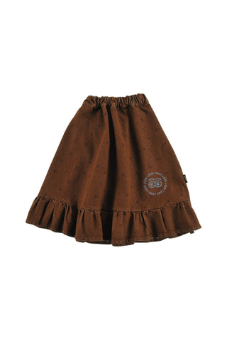 Loud Apparel Choco Polka Dot Glide Long Skirt