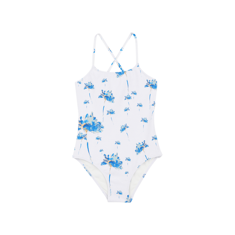 Vilebrequin Off White/Blue Herbier Shiny Swimsuit