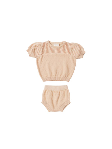 Quincy Mae Shell Pointelle Knit Set