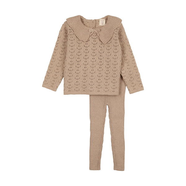 Lil Legs Analogie Oatmeal Girls Knit Set