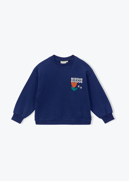 Arsene et les Pipelettes Navy Kisses Sweatshirt