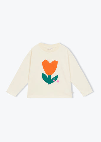 Arsene et les Pipelettes Ecru Heart Flower T-shirt