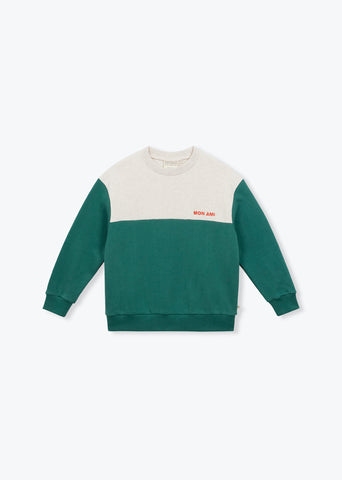 Arsene et les Pipelettes Green Two Tone Sweatshirt