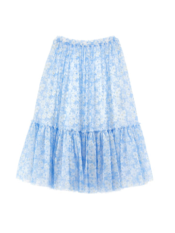 Philosophy Blue All Over Print Tulle Skirt