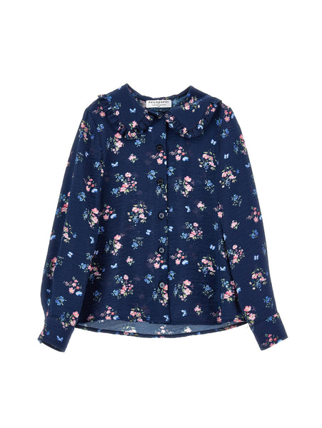 Philosophy Navy Blue Floral Blouse