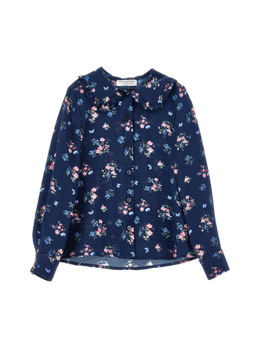 Philosophy Navy Blue Floral Blouse