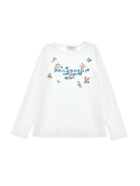 Philosophy White Flowers Logo Tee