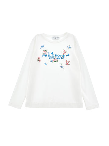 Philosophy White Flowers Logo Tee