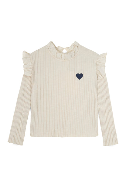 Mipounet Ecru Flamme Charlotte T-shirt
