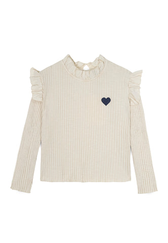 Mipounet Ecru Flamme Charlotte T-shirt