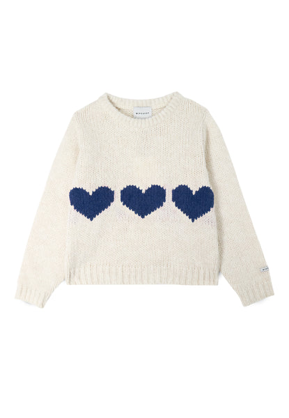 Mipounet Ecru/Blue Mia Sweater