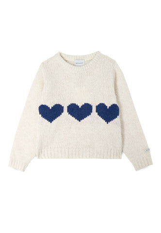 Mipounet Ecru/Blue Mia Sweater