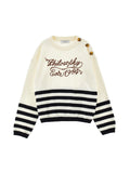 Philosophy Cream and Black Stripe Knit Sweater