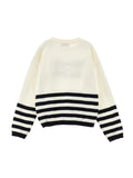 Philosophy Cream and Black Stripe Knit Sweater