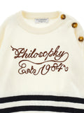 Philosophy Cream and Black Stripe Knit Sweater