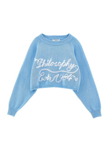 Philosophy Blue Knit Pullover Sweater