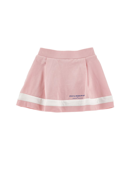 Philosophy Pink Pique Skirt with Small Logo