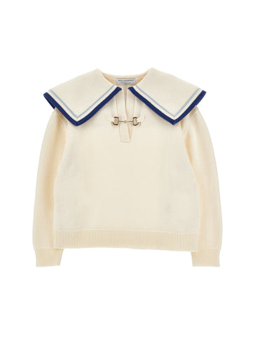 Philosophy Knit Logo Sweater with Sailor Collar