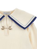 Philosophy Knit Logo Sweater with Sailor Collar