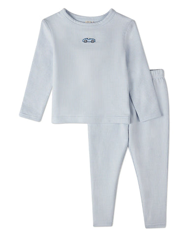 Minimoi Blue Vintage Race Car Pajamas