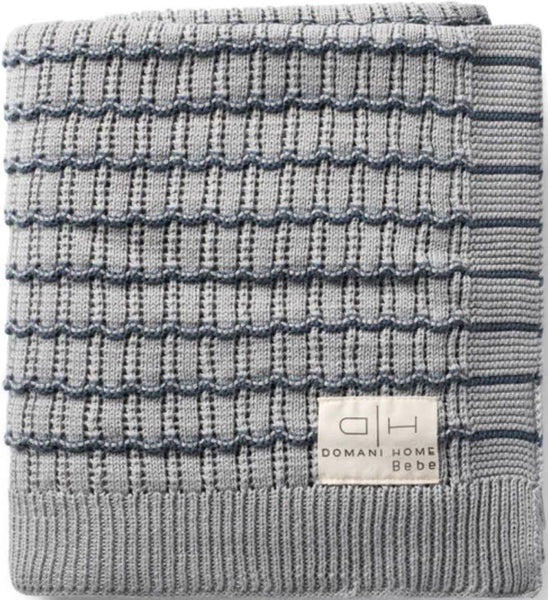 Domani Home Striated Scallop Blue Blanket