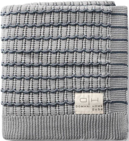Domani Home Striated Scallop Blue Blanket